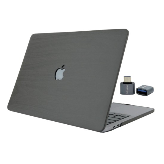 MacBook Pro 13 wood grain ahsap dokulu sert hard case kilif ust kapak gorunumu