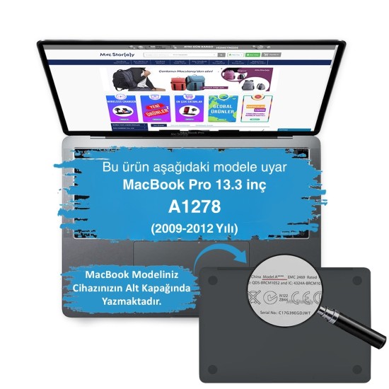Macbook Pro Kılıf 13inç Sky-Earth (Eski Ethernetli Model 2008-2012) A1278 ile Uyumlu