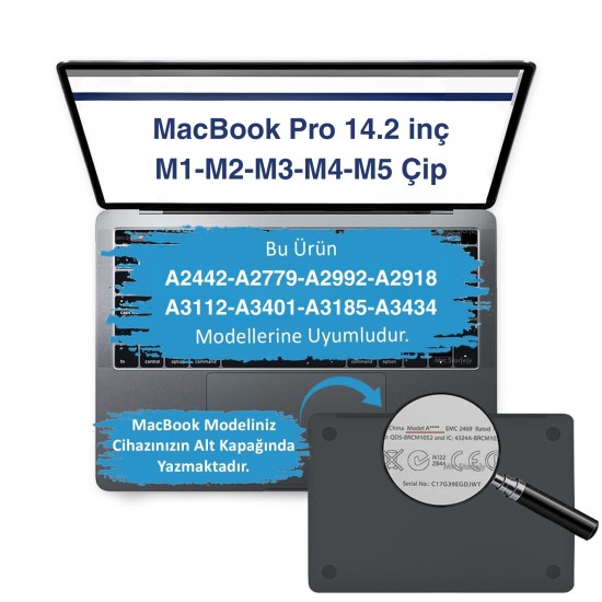 MacBook Pro 14.2 Kılıf Mat TPU Sert Kapak Parmak İzi Bırakmaz
