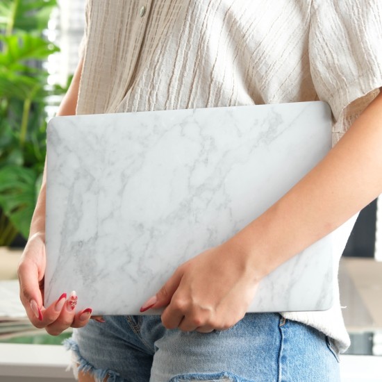 Macbook Pro Kılıf 15 inç Mermer (Touchbarlı 15" Pro) A1707 A1990 ile Uyumlu