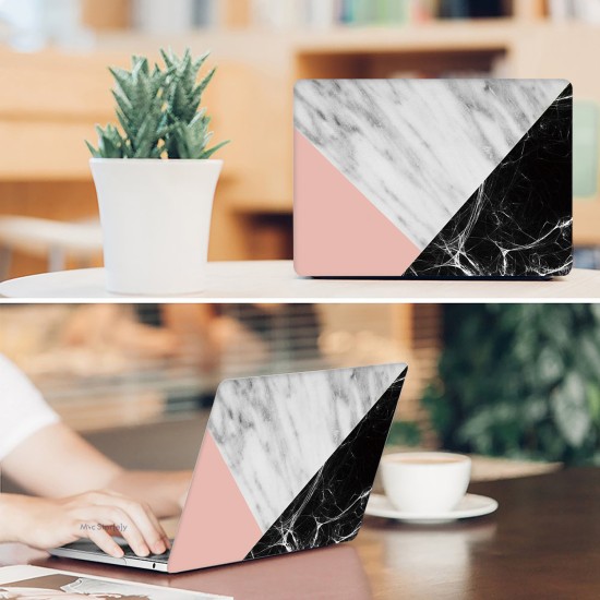 Macbook Pro Kılıf 15 inç Mermer09NL (Touchbarlı 15" Pro) A1707 A1990 ile Uyumlu