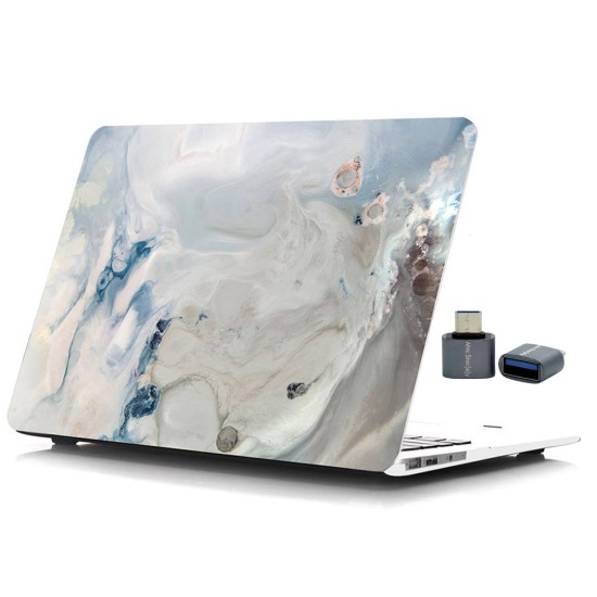 Macbook Pro Kılıf 15 inç Mermer10NL (Touchbarlı 15" Pro) A1707 A1990 ile Uyumlu