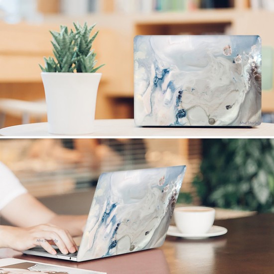 Macbook Pro Kılıf 15 inç Mermer10NL (Touchbarlı 15" Pro) A1707 A1990 ile Uyumlu