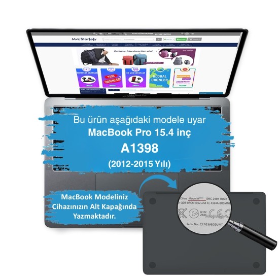 Macbook Pro Kılıf 15inç Mat (Eski HDMI'lı Model: A1398 2012-2015) ile Uyumlu