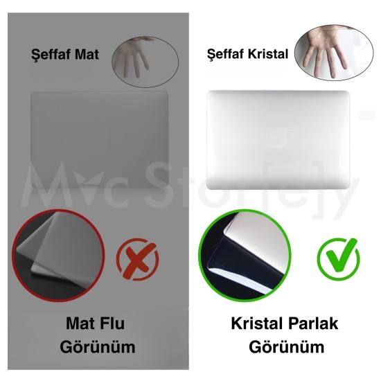 MacBook Pro 16.2 inc Kristal Parlak TPU Seffaf Hardcase Sert Kapak