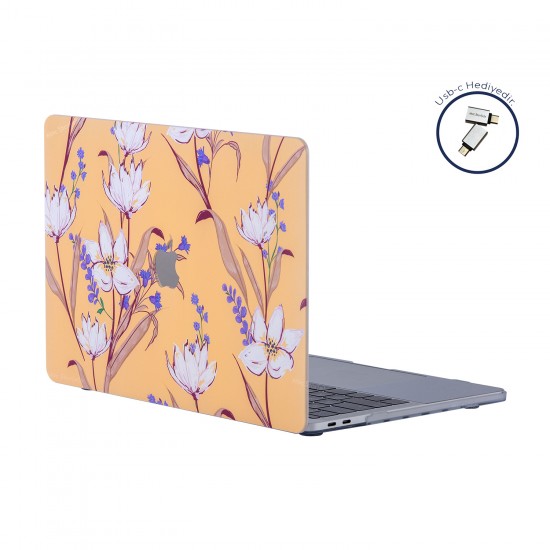 Macbook Pro Kılıf 16 inç A2141 (2019 yılı) ile Uyumlu Flower04