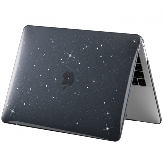 Macbook Pro Kılıf 16.2 inç M1-M2-M3, Simli Crystal Star (Touchbarsız 16.2" Pro) A2485 A2780 A2991 ile Uyumlu