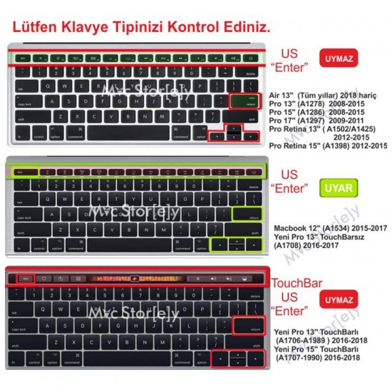 Laptop MacBook Pro Klavye Koruyucu 13inc A1708 12inc A1534 Uyumlu İngilizce Türkçe Baskı Ombre Laptop MacBook Pro Klavye Koruyucu 13inc A1708 12inc A1534 Uyumlu İngilizce Türkçe Baskı Ombre
