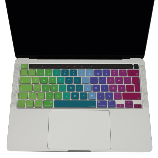 MacBook Pro klavye koruyucu Türkçe baskı dazzle renk silikon uyumlu A2251 A2289 A2338 A2141