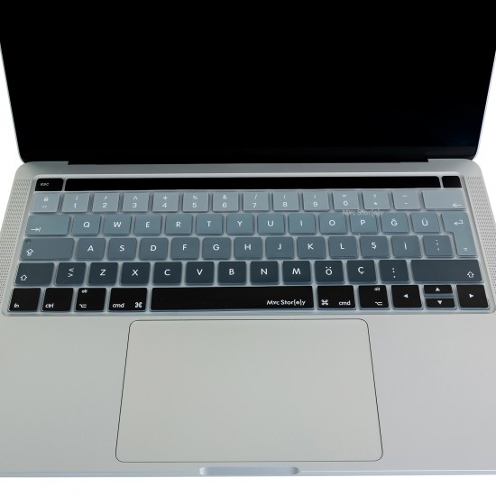 Macbook Pro Klavye Koruyucu (Türkçe Q) 13inç A1706 A1989 A2159-15inç A1707 A1990 ile Uyumlu Ombre