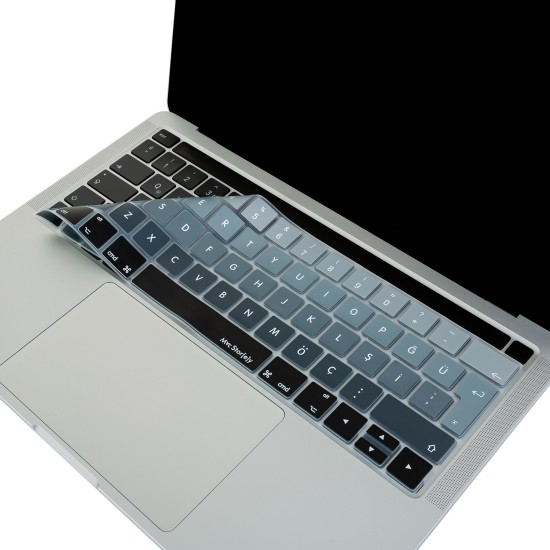 MacBook Pro Türkçe Q Silikon Klavye Koruyucu Touch Bar