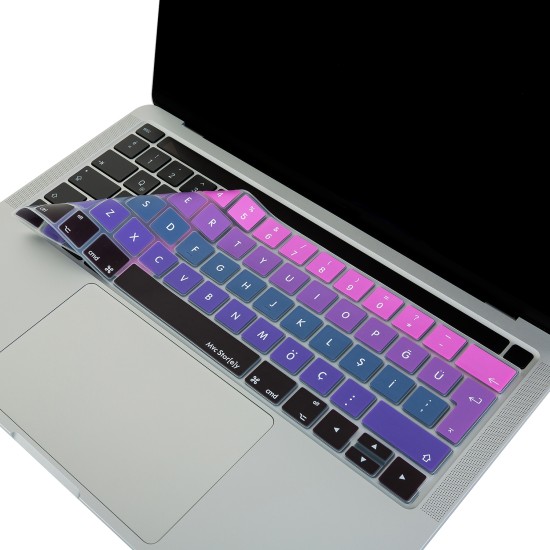 MacBook Pro Türkçe Q Silikon Klavye Koruyucu Touch Bar
