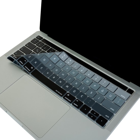 MacBook Pro US İngilizce Türkçe Renkli Klavye Koruyucu Silikon A1706 A1989 A2159 A1707 A1990
