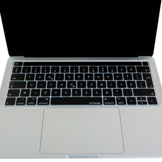 MacBook Pro Türkçe F Silikon Klavye Koruyucu UK Düzen Touch Bar Uyumlu
