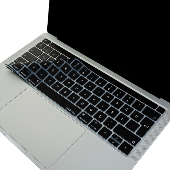 MacBook Pro Türkçe Q Silikon Klavye Koruyucu Ters L Enter Touch Bar Uyumlu