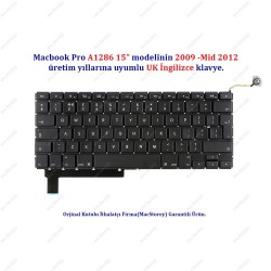 McStorey Macbook Pro ile Uyumlu 15inc A1286 Klavye Tuş Takımı UK-İngilizce