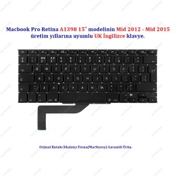 McStorey Macbook Pro ile Uyumlu 15inc A1398 Klavye Tuş Takımı UK-İngilizce