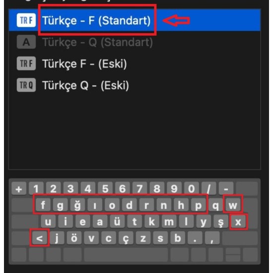 MacBook Türkçe F Klavye Koruyucu Yeni Düzen Silikon Air Pro Uyumlu