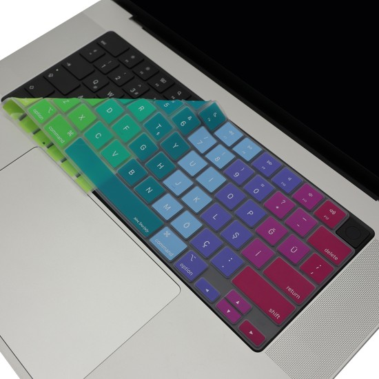 MacBook Türkçe Q Klavye Koruyucu Dazzle Silikon US TR M1-M5