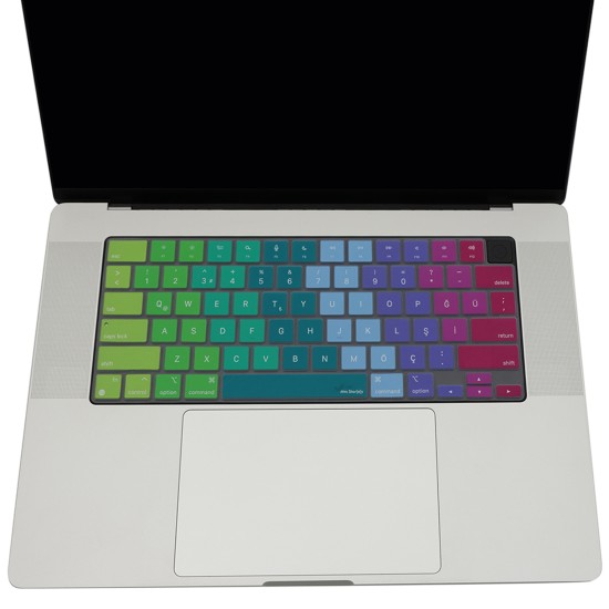 MacBook Türkçe Q Klavye Koruyucu Dazzle Silikon US TR M1-M5