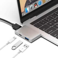 MacBook Uyumlu Dual USB-C Hub 4K HDMI USB 3.0 PD Şarj Destekli Alüminyum Çoklayıcı