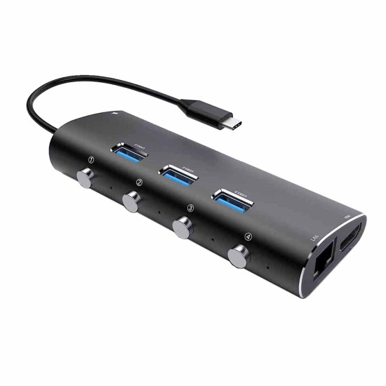 MacBook ve Dizüstü Bilgisayar Uyumlu Çok Fonksiyonlu Type-C Hub Dönüştürücü Adaptör Serisi - USB 3.0 Çoğaltıcı, HDMI, VGA, Kart Okuyucu Çoklu Bağlantı İstasyonu