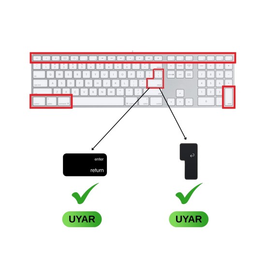 Magic Keyboard A1243 Türkçe Q klavye koruyucu TPU silikon