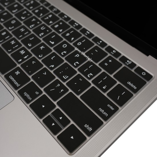 Arapça Klavye Macbook Pro Kılıf US Enter A1534 A1708 ile Uyumlu