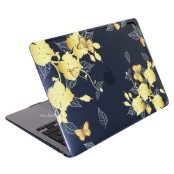 Macbook Air M2 Kılıf 13.6 inç A2681 ile Uyumlu Kristal Flower01NL