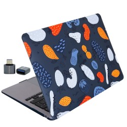 MacBook Air 13.6 M2 M3 M4 Kilif Ince Sert Kapak Meyve Desenli Lazer Baski Parlak Yuzey