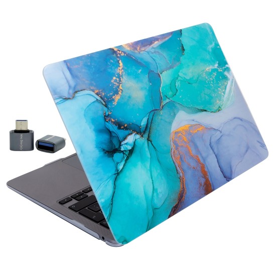 macbook air 13.6 marble15nl mermer desenli tpu lazer baskili sert kapak
