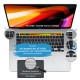 Arapça Klavye Kılıfı Macbook Pro M1-M2 13-16 inç 2019-2022 yılı UK Enter ile Uyumlu Dazzle