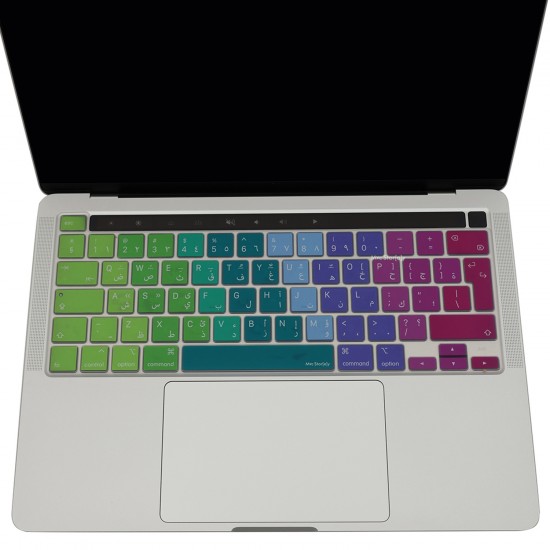 Arapça Klavye Kılıfı Macbook Pro M1-M2 13-16 inç 2019-2022 yılı UK Enter ile Uyumlu Dazzle