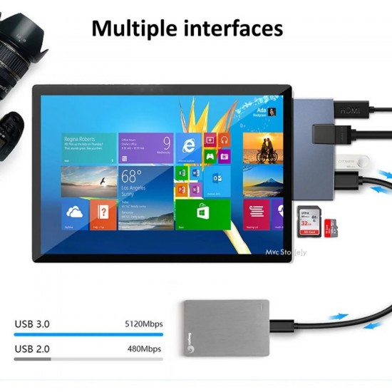 Microsoft Surface USB Çoğaltıcı HDMI Çevirici Ethernet Adaptörü Surface Pro 6-5-4 Uyumlu 