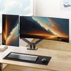 Monitör Standı Monitör Kolu Askı Aparat 2'li Tutucu Kol Amortisörlü