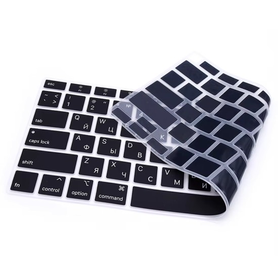 Rusça Klavye Koruyucu Macbook Air M1 13 inç 2020 (TouchID'li Air) A2337 A2179 US Enter ile Uyumlu