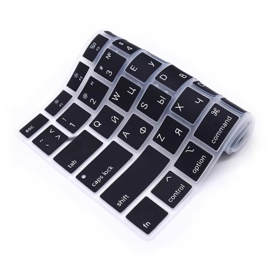 Rusça Klavye Koruyucu Macbook Air M1 13 inç 2020 (TouchID'li Air) A2337 A2179 US Enter ile Uyumlu