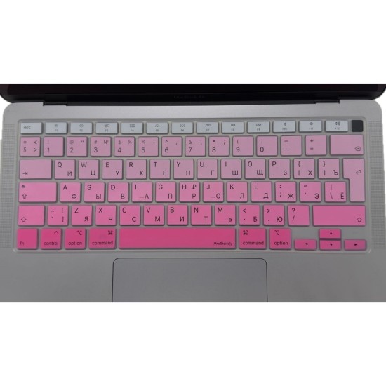 Rusça Klavye Koruyucu Macbook Air M1 Kılıfı (TouchID'li Air) A2179 A2337 ile Uyumlu Gradient