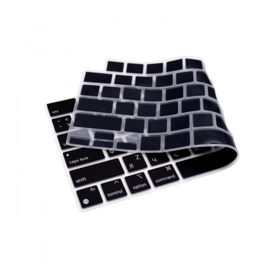 Rusça Klavye Koruyucu Macbook Air-Pro M1-M2-M3 (TouchID'li) A2681 A3113 A2941 A3114 A2442 A2779 A2992 A2918 A2485 A2780 A2991 US Enter ile Uyumlu