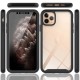 iPhone 12 Pro Max Uyumlu Ön Camlı 360° Tam Koruma Mıknatıslı Şeffaf Kılıf Siyah
