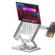 Laptop stand karbon çelik 360 derece döner magsafe telefon tutuculu
