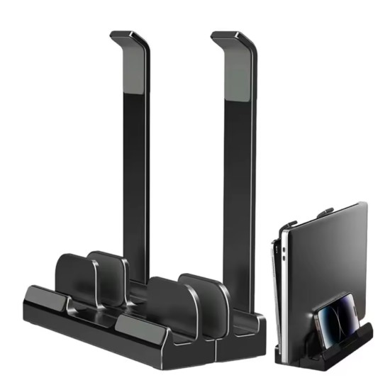 Laptop dikey ve eğimli stand 3 slot PVC TPU organizer telefon tablet