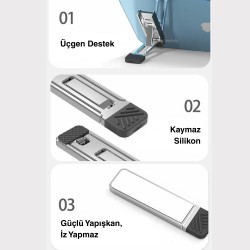Stand Laptop Telefon Tablet Yükseltici Stand Katlanabilir Taşınabilir Ergonomik Hafif 4'ü 1 Arada