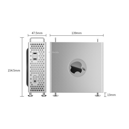 Mac Mini M4-M4 Pro için Alüminyum Dikey Stand Koruyucu Kılıf Kompakt Masaüstü Çözümü