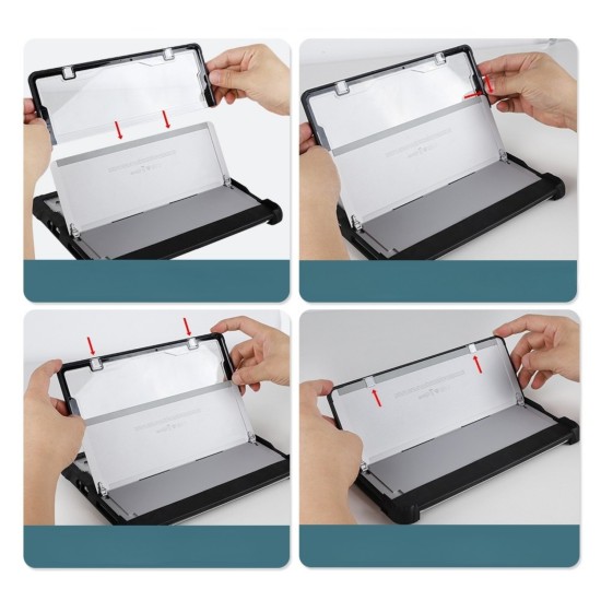 Surface Pro 9/10/11 rugged kılıf 360° stand şeffaf arka panel