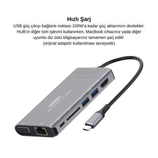 Type-C Adaptör HDMI Çevirici USB Çoklayıcı USB-C Hub USB Çevirici 