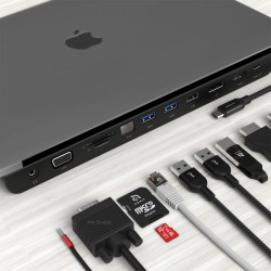 Type-C Çevirici Laptop MacBook Stand HDMI VGA DisplayPort Dönüştürücü USB3.0 Çoklayıcı Kart Okuyucu