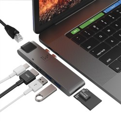 USB-C Hub USB Çoğaltıcı Type-C Adaptör HDMI Ethernet Çevirici SD MicroSD Kart Okuyucu Adaptör