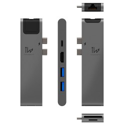 USB-C Hub USB Çoğaltıcı Type-C Adaptör HDMI Ethernet Çevirici SD MicroSD Kart Okuyucu Adaptör