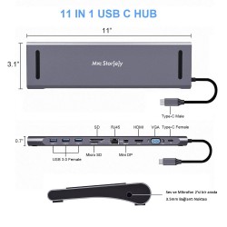 McStorey Type-C HDMI VGA Ethernet Dönüştürücü Macbook Pro Stand MiniDisplayPort 4K Full HD 1080P